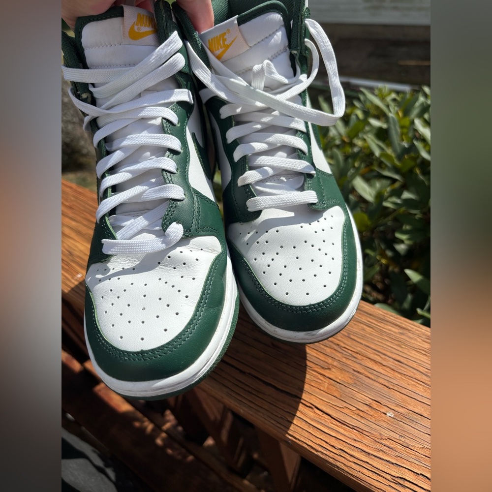 Men’s Dunk Hi Retro -Noble Green and White with box. Worn 1x. Size 8.5m 10w - Picture 2 of 10